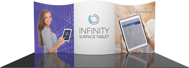 10x20 trade show display with curved graphic panels