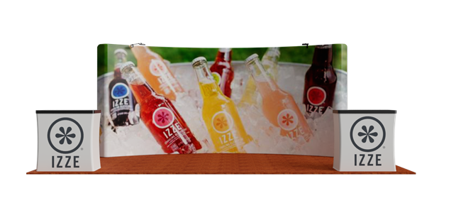 20ft curved tube frame fabric display with full-color graphics