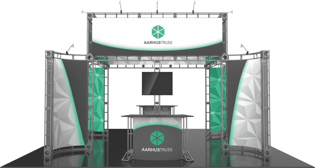 Aarhus 20x20 orbital truss exhibit with center tower