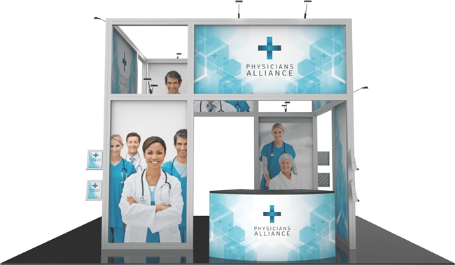 Hybrid Pro Kit 18 custom island trade show booth graphics