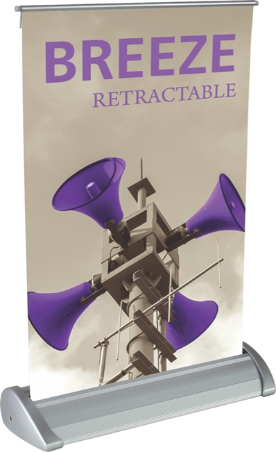 Breeze 1 mini tabletop retractable banner with custom printed graphics