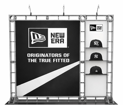 Aluminum truss trade show display frame with graphic panels