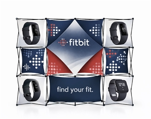 Pop up trade show display with a bold graphic wall