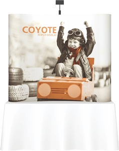 Coyote tabletop display with fabric panels