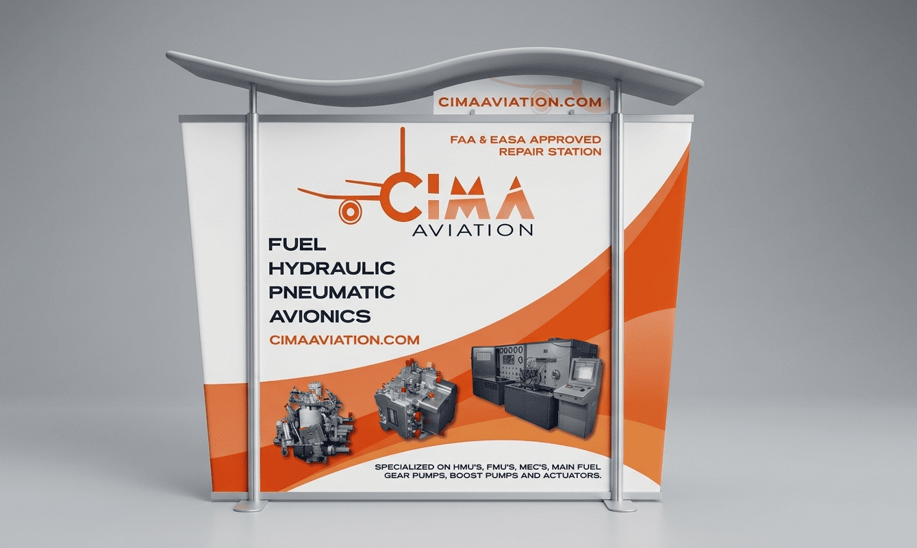 Custom booth installation with branded backdrop and accessories